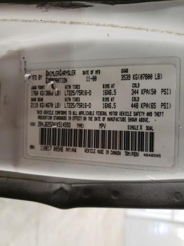Photo 10 from auction – 2001 DODGE RAM WAGON with VIN 2B4JB25Z41K514593
