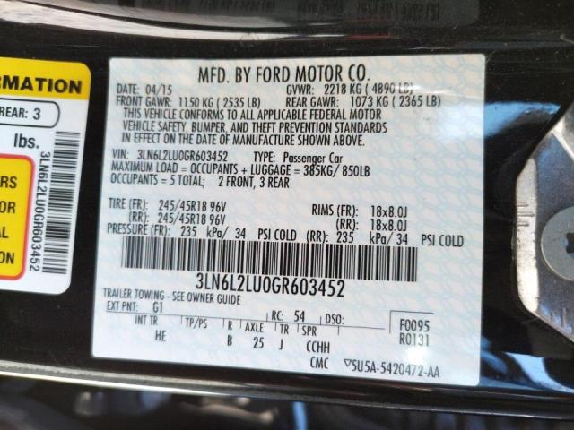 Photo 10 from auction – 2016 LINCOLN MKZ HYBRID with VIN 3LN6L2LU0GR603452