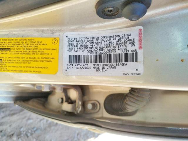 Photo 10 from auction – 2002 LEXUS ES 300 with VIN JTHBF30G620042437
