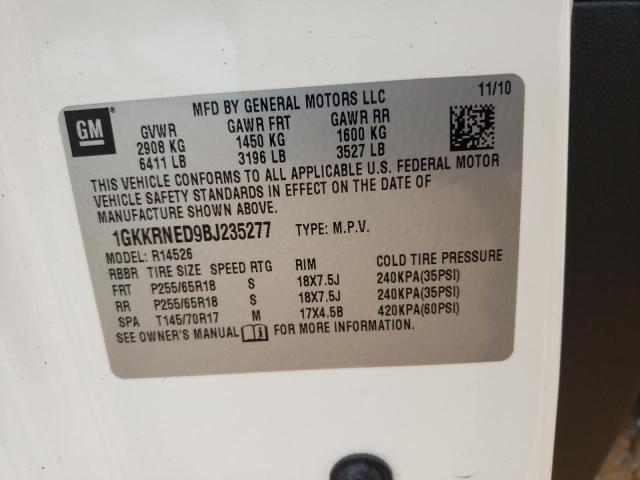 GMC ACADIA SLE 2011 with VIN 1GKKRNED9BJ235277 - Photo from auction