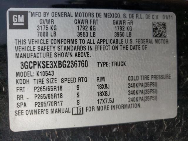 Photo 10 from auction – 2011 CHEVROLET SILVERADO with VIN 3GCPKSE3XBG236760