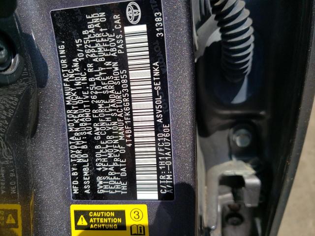 Photo 10 from auction – 2016 TOYOTA CAMRY LE with VIN 4T4BF1FK6GR530855