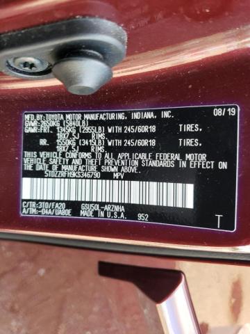 Photo 10 from auction – 2019 TOYOTA HIGHLANDER with VIN 5TDZZRFH9KS346790