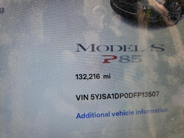 Photo 8 from auction – 2013 TESLA MODEL S with VIN 5YJSA1DP0DFP13507