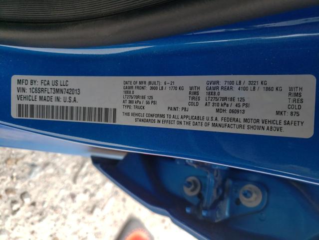 Photo 10 from auction – 2021 RAM 1500 REBEL with VIN 1C6SRFLT3MN742013