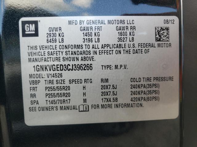 Photo 10 from auction – 2012 CHEVROLET TRAVERSE L with VIN 1GNKVGED3CJ396266