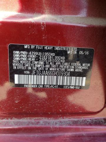 Photo 10 from auction – 2016 SUBARU IMPREZA with VIN JF1GJAA66GH019304