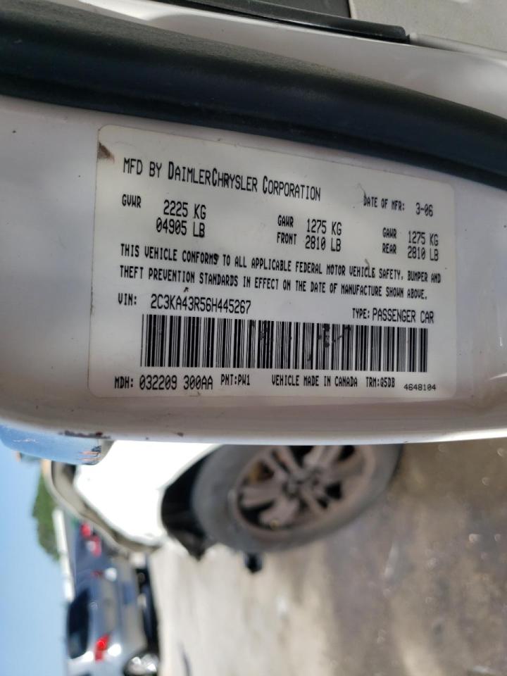 Photo 10 from auction – 2006 CHRYSLER 300 with VIN 2C3KA43R56H445267