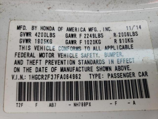 Photo 10 from auction – 2015 HONDA ACCORD LX with VIN 1HGCR2F37FA064962