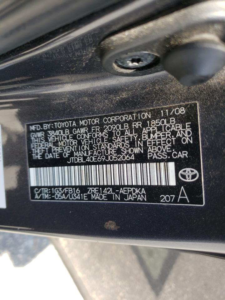 Photo 10 from auction – 2009 TOYOTA COROLLOA with VIN JTDBL40E69J052064