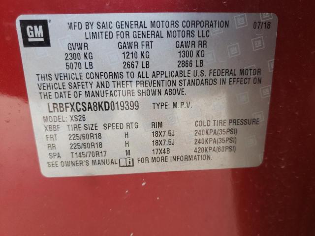 Photo 10 from auction – 2019 BUICK ENVISION E with VIN LRBFXCSA8KD019399