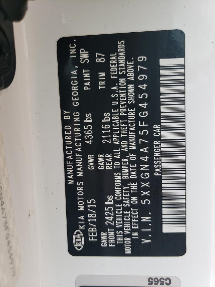 Photo 10 from auction – 2015 KIA OPTIMA EX with VIN 5XXGN4A75FG454979