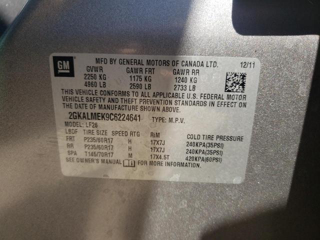 Photo 10 from auction – 2012 GMC TERRAIN SL with VIN 2GKALMEK9C6224641