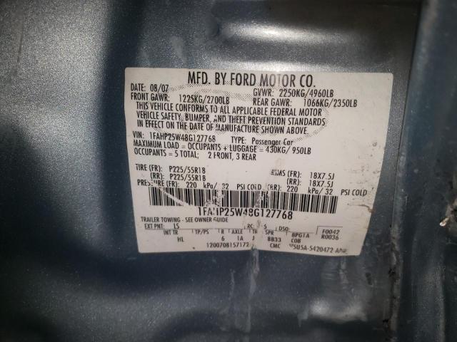 Photo 10 from auction – 2008 FORD TAURUS LIM with VIN 1FAHP25W48G127768