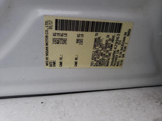 Photo 10 from auction – 2017 NISSAN MAXIMA 3.5 with VIN 1N4AA6AP0HC429963