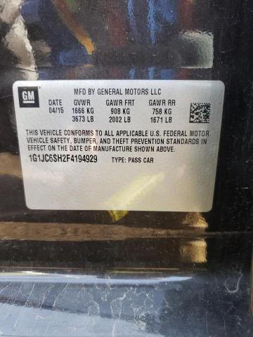 Photo 10 from auction – 2015 CHEVROLET SONIC LT with VIN 1G1JC6SH2F4194929