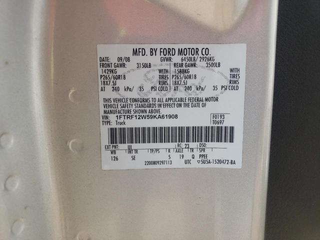 Photo 10 from auction – 2009 FORD F150 with VIN 1FTRF12W59KA61908