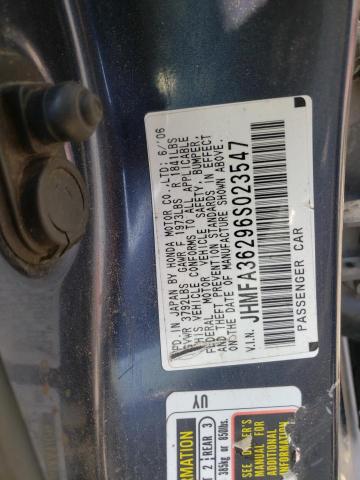 Photo 10 from auction – 2006 HONDA CIVIC HYBR with VIN JHMFA36296S023547
