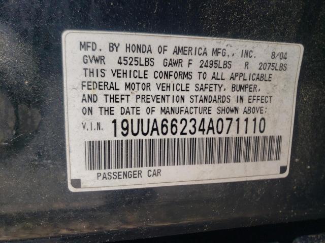 Photo 10 from auction – 2004 ACURA TL with VIN 19UUA66234A071110
