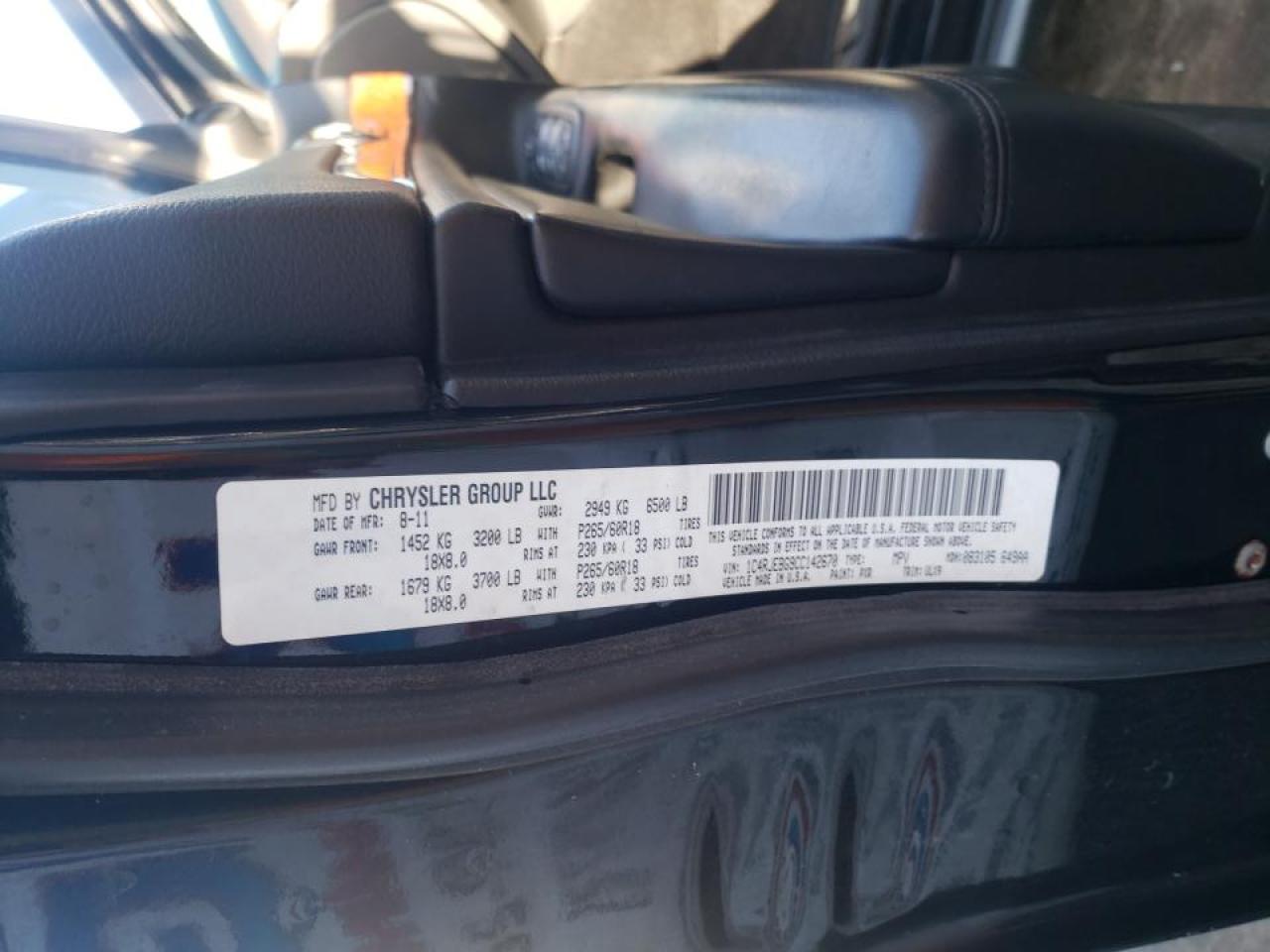 Photo 10 from auction – 2012 JEEP GRAND CHER with VIN 1C4RJEBG9CC142670