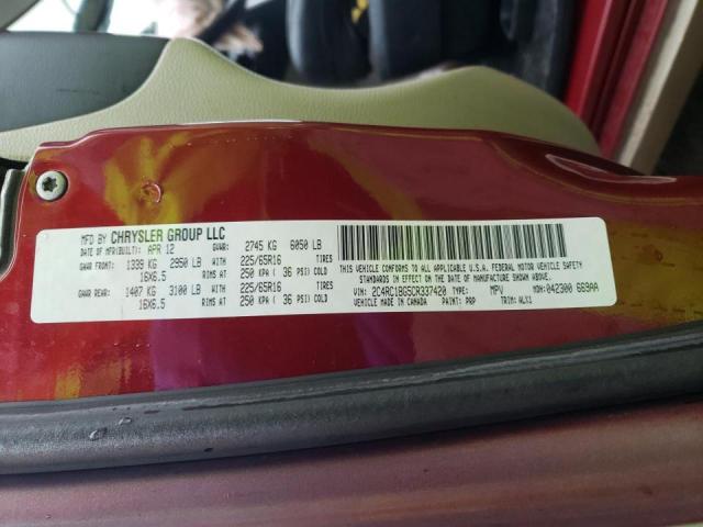 Photo 10 from auction – 2012 CHRYSLER TOWN & COU with VIN 2C4RC1BG5CR337420