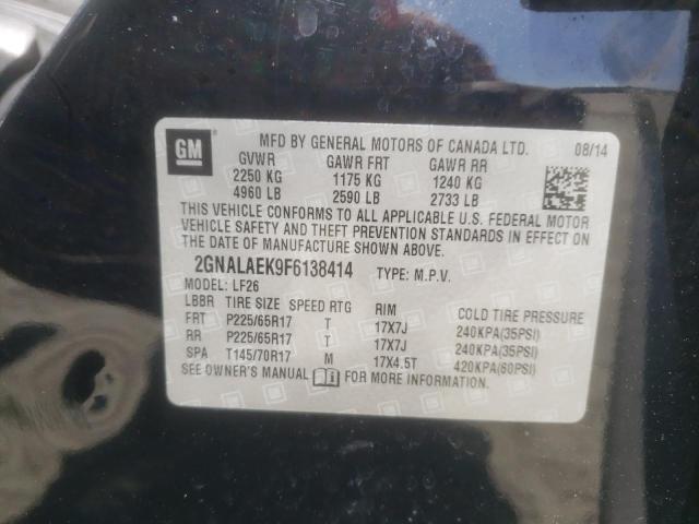 Photo 10 from auction – 2015 CHEVROLET EQUINOX LS with VIN 2GNALAEK9F6138414