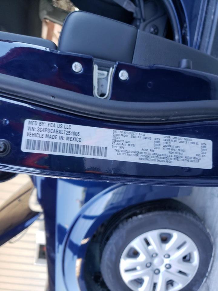 Photo 10 from auction – 2020 DODGE JOURNEY SE with VIN 3C4PDCABXLT251006