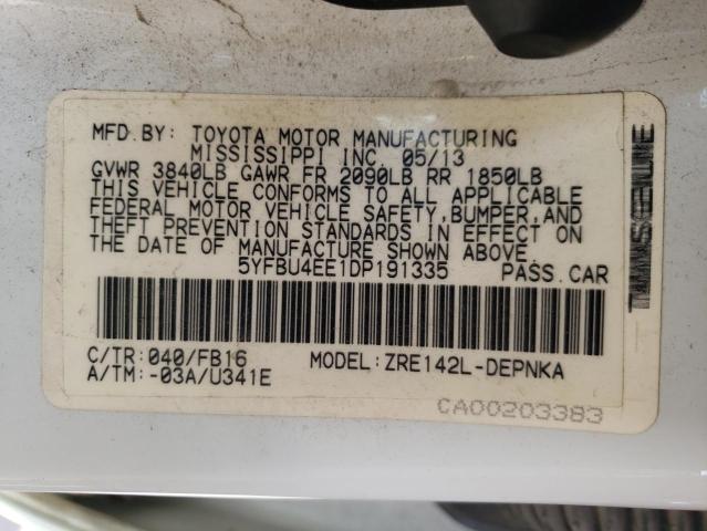 Photo 10 from auction – 2013 TOYOTA COROLLA BA with VIN 5YFBU4EE1DP191335