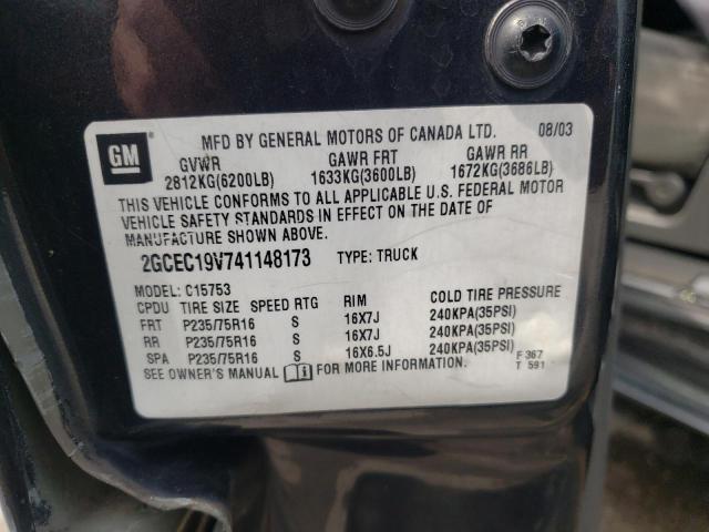 Photo 10 from auction – 2004 CHEVROLET silverado with VIN 2GCEC19V741148173