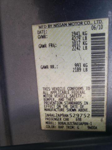 Photo 10 from auction – 2010 NISSAN ALTIMA BAS with VIN 1N4AL2AP9AN529752