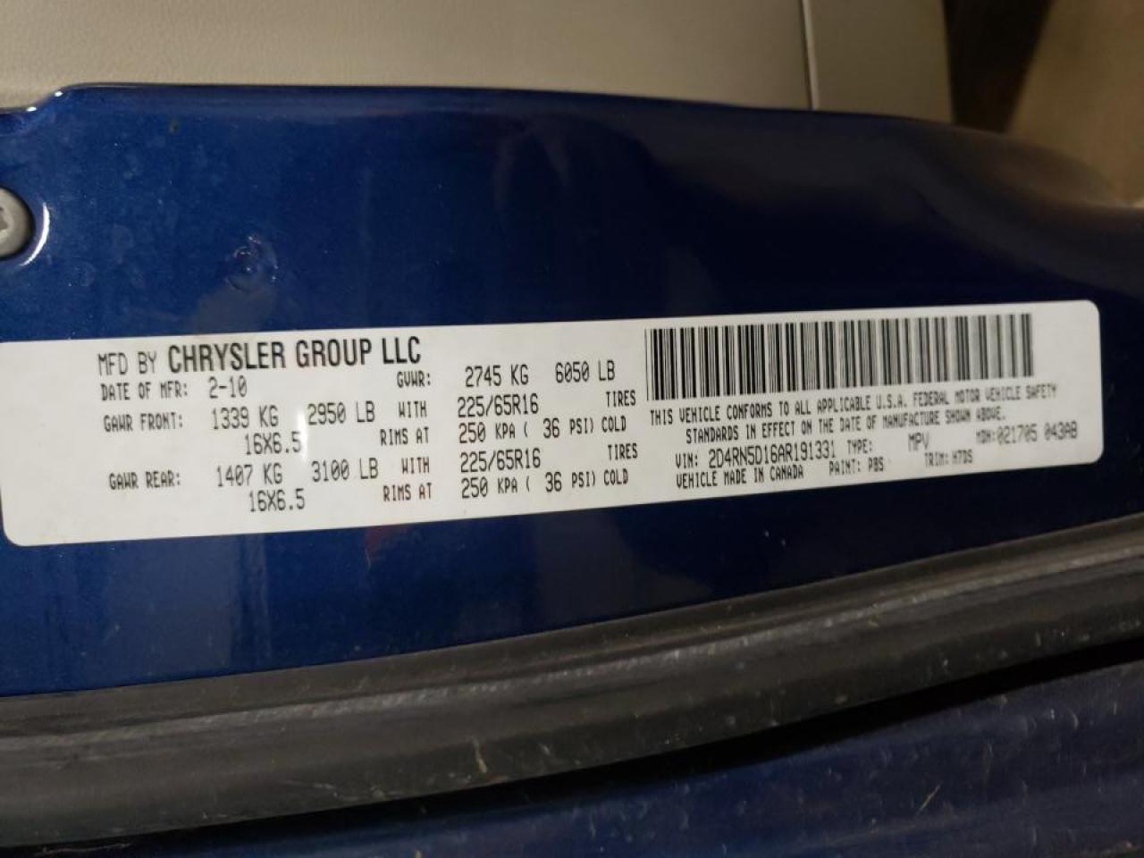 Photo 10 from auction – 2010 DODGE GRAND CARA with VIN 2D4RN5D16AR191331