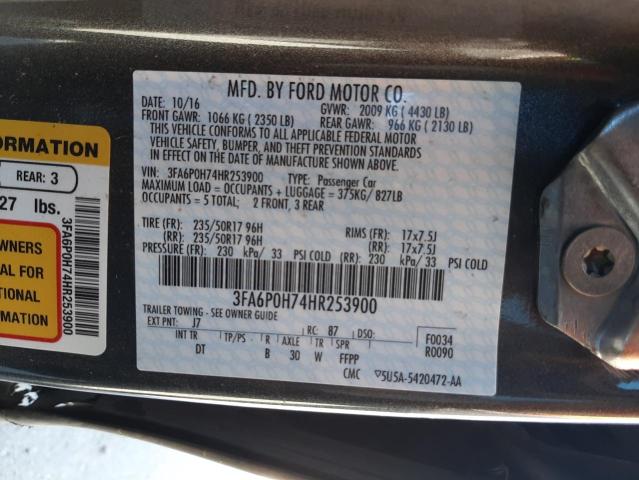 Photo 10 from auction – 2017 FORD FUSION SE with VIN 3FA6P0H74HR253900