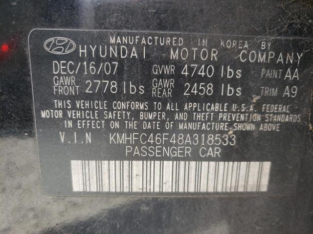 Photo 10 from auction – 2008 HYUNDAI AZERA SE with VIN KMHFC46F48A318533
