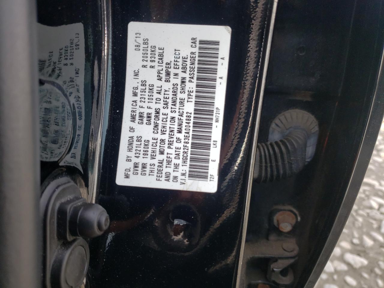 Photo 10 from auction – 2014 HONDA ACCORD EXL with VIN 1HGCR2F83EA004882