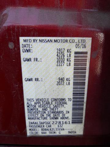 Photo 10 from auction – 2016 NISSAN ALTIMA 2.5 with VIN 1N4AL3AP1GC228161