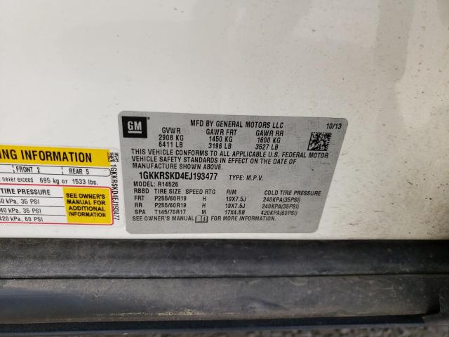 Photo 10 from auction – 2014 GMC ACADIA SLT with VIN 1GKKRSKD4EJ193477