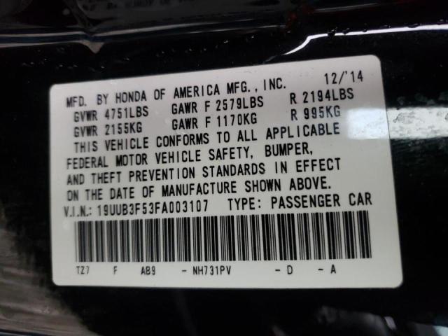 Photo 10 from auction – 2015 ACURA TLX TECH with VIN 19UUB3F53FA003107