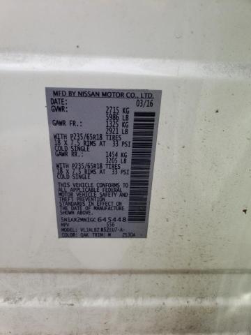 Photo 10 from auction – 2016 NISSAN PATHFINDER with VIN 5N1AR2MN1GC645448