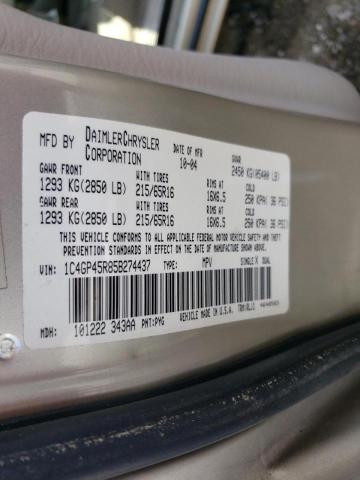 Photo 10 from auction – 2005 CHRYSLER TOWN & COU with VIN 1C4GP45R85B274437