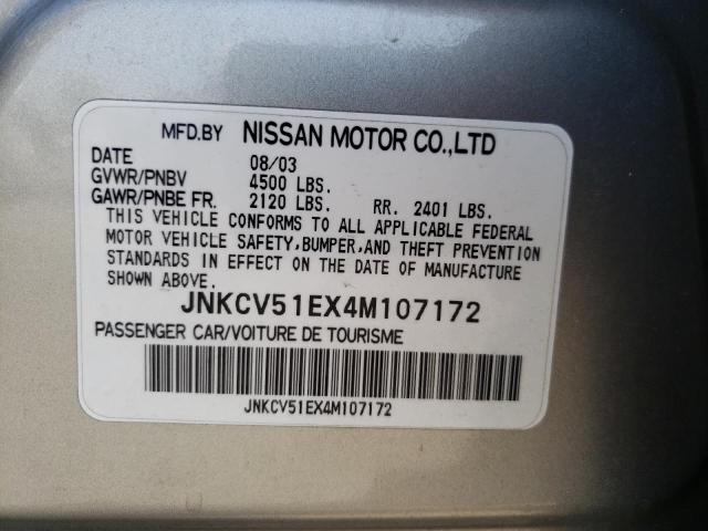 Photo 10 from auction – 2004 INFINITI G35 with VIN JNKCV51EX4M107172
