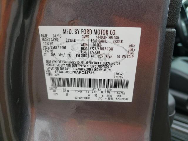 Photo 10 from auction – 2010 FORD ESCAPE LIM with VIN 1FMCU0E70AKC88756