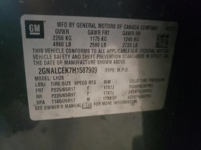 Photo 10 from auction – 2017 CHEVROLET EQUINOX LT with VIN 2GNALCEK7H1587909