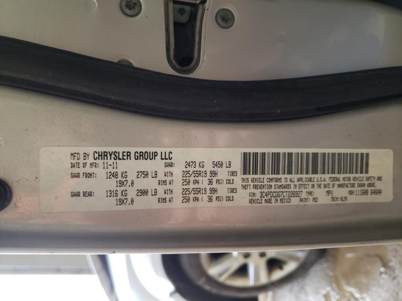 Photo 10 from auction – 2012 DODGE JOURNEY CR with VIN 3C4PDCDG7CT226927