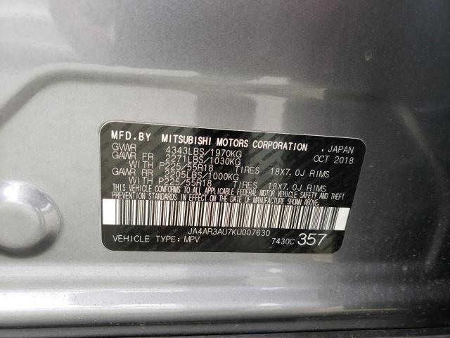 Photo 10 from auction – 2019 MITSUBISHI OUTLANDER with VIN JA4AR3AU7KU007630