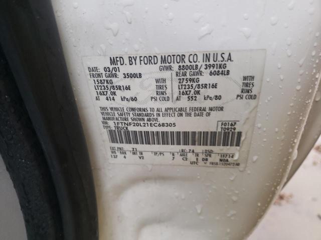 Photo 10 from auction – 2001 FORD F250 SUPER with VIN 1FTNF20L21EC68305