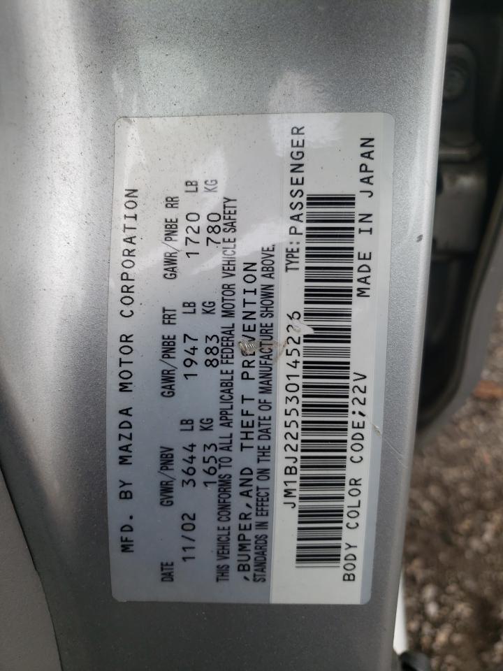 Photo 10 from auction – 2003 MAZDA PROTEGE DX with VIN JM1BJ225530145226
