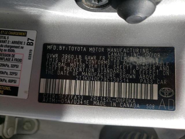 Photo 10 from auction – 2009 TOYOTA COROLLA MA with VIN 2T1KU40E79C139514