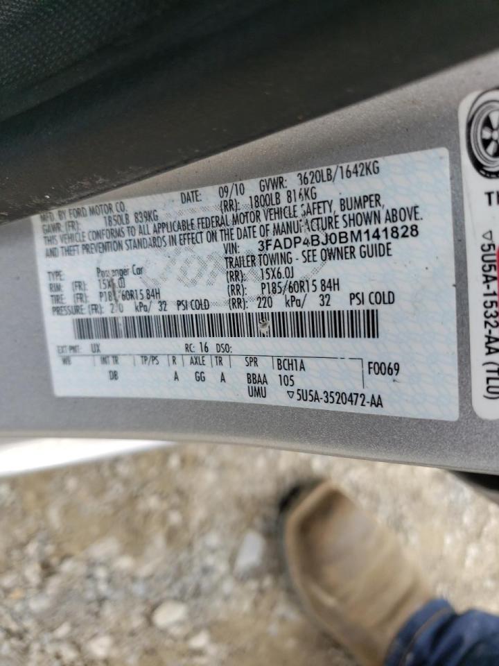 Photo 10 from auction – 2011 FORD FIESTA SE with VIN 3FADP4BJ0BM141828
