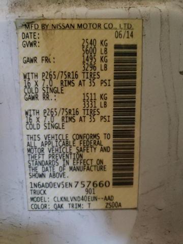 Photo 10 from auction – 2014 NISSAN FRONTIER S with VIN 1N6AD0EV5EN757660