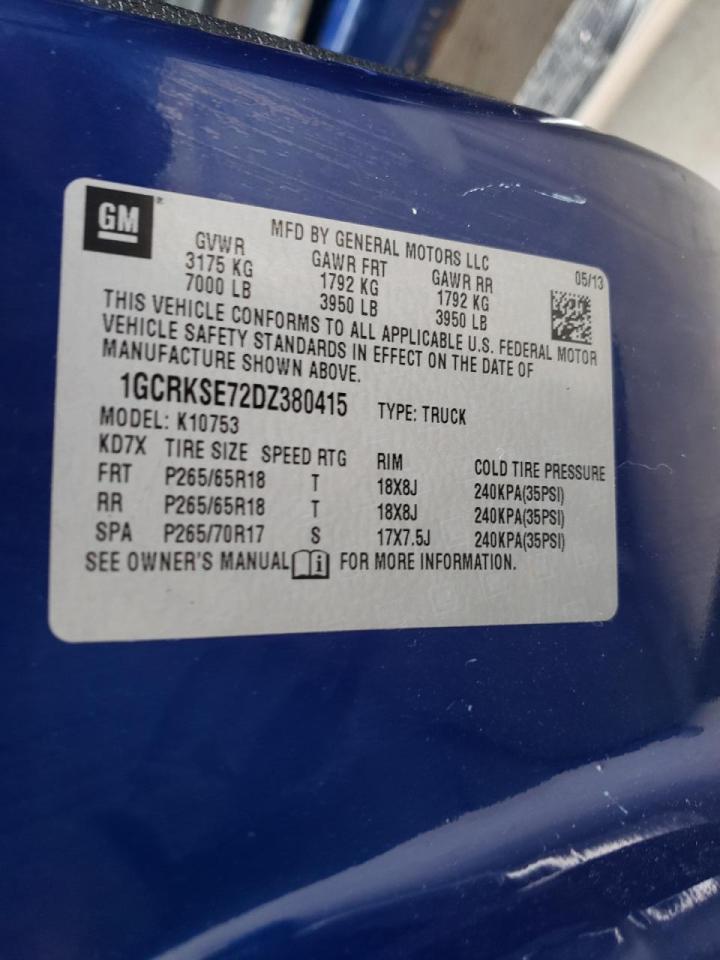 Photo 10 from auction – 2013 CHEVROLET SILVERADO with VIN 1GCRKSE72DZ380415